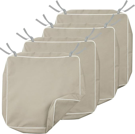 Porch Shield Outdoor Cushion Slipcovers Patio Chair Seat Cushion Covers Set 4 Waterproof Fade Resistant 19 x 19 x 4 inch, ...
