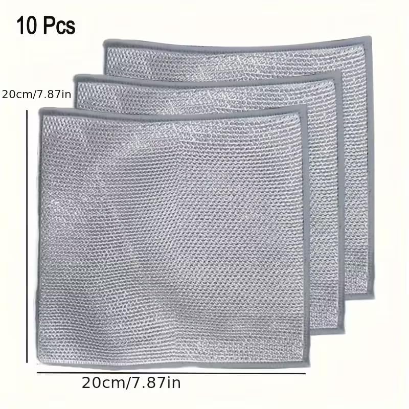 10pcs Miracle Cleaning Cloth - Ultra-Durable Mesh Ultrafine Fiber Set - Easy for Dry and Wet Cleaning - Very Suitable for ...