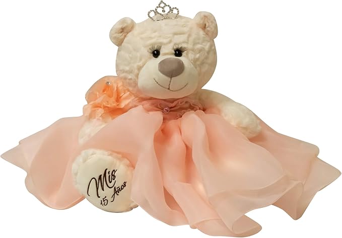 Kinnex Collections by Amanda Large 20” Quinceañera Teddy Bear Centerpiece – Elegant Dress, Oversized Keepsake Gift for 15 ...