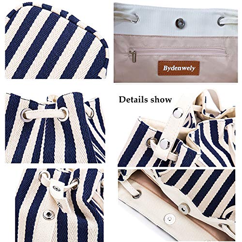 Bydenwely Women's Canvas Tote Bags Small Medium Shoulder Bag Daily Working Handbag for Holiday Travel Pool