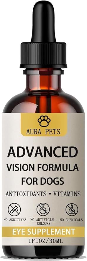Aura Pets Advanced Vision Formula for Dogs - Eye Health Support with Lutein, Zeaxanthin & Astaxanthin - Helps Maintain Cle...