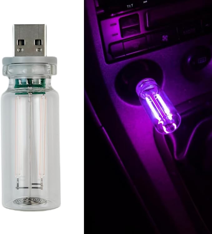 Dimmable Purple USB Touch Control Led Lights, Glass Car Led Lights Interior, Cute Interior Car Lights, Retro Led Night Lig...