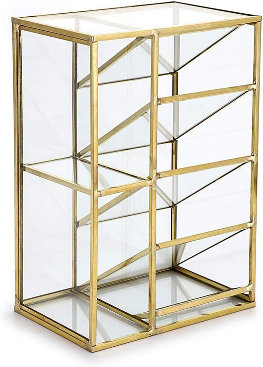 Hipiwe Vintage Gold Metal Desk Organizer - Glass Make up Brushes lipstick Holder Dresser Organizer Pen Pencil Storage Hold...