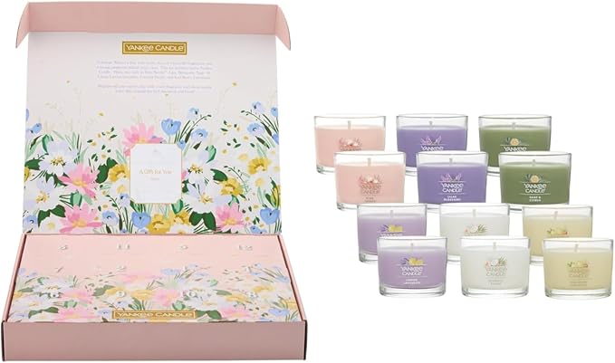 Yankee Candle Signature Votive Mini Candle Jars, Mother's Day Variety Pack, Natural Soy Wax Blend Candle with Natural Fibe...