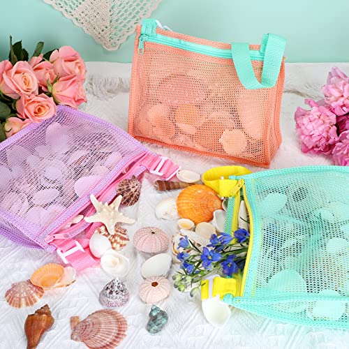 Tagitary Beach Toy Mesh Beach Bag Kids Shell Collecting Bag Beach Sand Toy Shells Beach Toys Swimming Accessories for Boys...