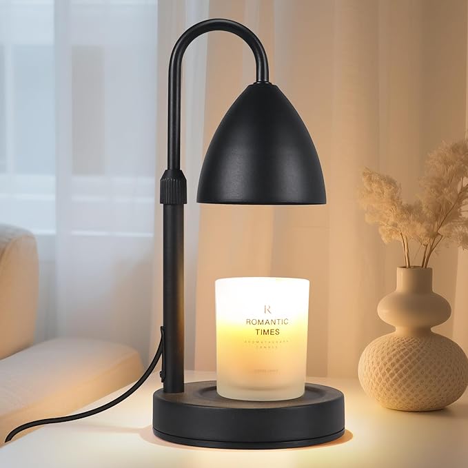 MRSZIRUI Candle Warmer Lamp with Timer Dimmable, Lamp Candle Warmer Birthday Gifts for Women, Black Adjustable Wax Melter ...