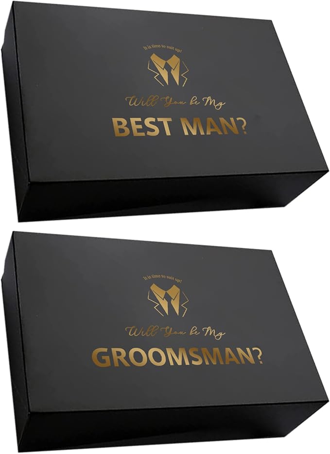 PartyGifts&beyond 8 Pcs Groomsmen Proposal Gift Box 6 Will You Be My Groomsman Gift Box and 2 Will You Be My Best Man Box(...