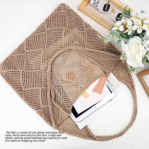 hatisan Crochet Bags for Women - Summer Beach Tote, Aesthetic Hippie Knit Bag