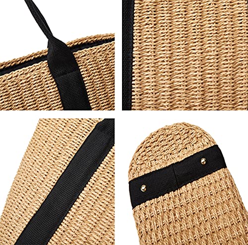 Women Small Straw Bags Summer Beach Tote Bag Handmade Woven Hobo Purse Handbag