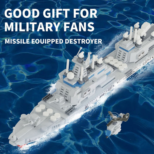 Warship Building Toy Movable Parts STEM Toys 799 PCS Battleship Building Kit With Figurines For Kids