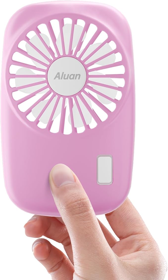 Aluan Handheld Mini Fan Powerful Small Personal Portable Speed Adjustable USB Rechargeable Eyelash Fan for Kids Girls Boys...