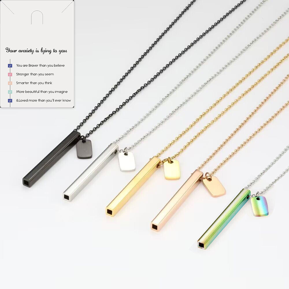 Square Tube Whistle Yoga Meditation Necklace
