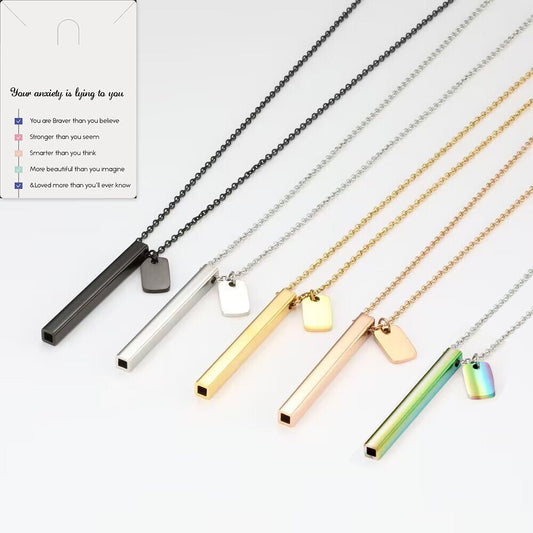 Square Tube Whistle Yoga Meditation Necklace