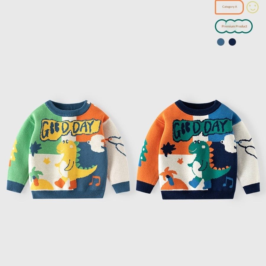 AutumnWinter Pure Cotton Knitted Korean-Style Boys Sweater