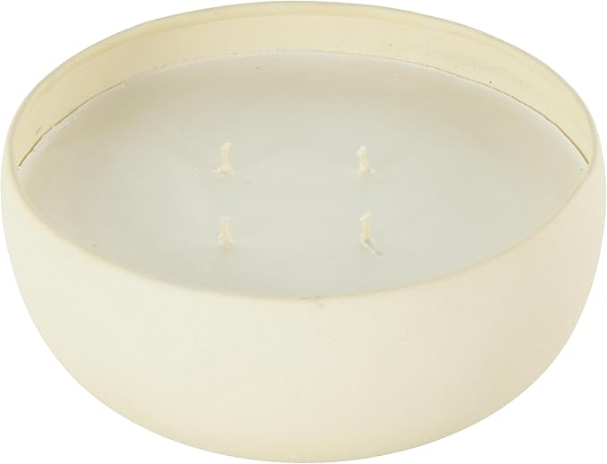 Deco 79 Metal Decorative Candle Floral Paradise Scented Textured 34oz 4 Wick Aromatherapy Candle with White Wax, Wax Aroma...