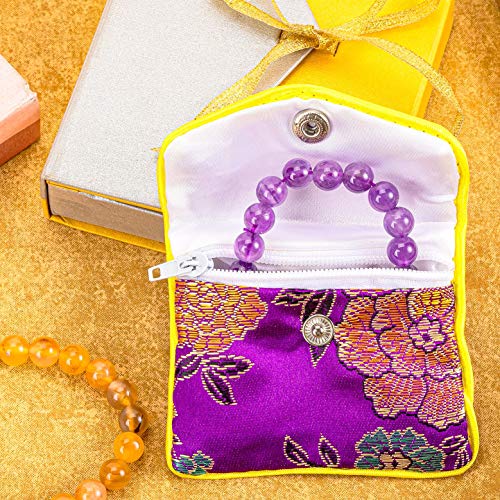 OceeK Travel Jewelry Case,Jewelry Silk Purse Pouch Gift Case, for Women Teen Girl Gifts,Color,15 Pack,Small