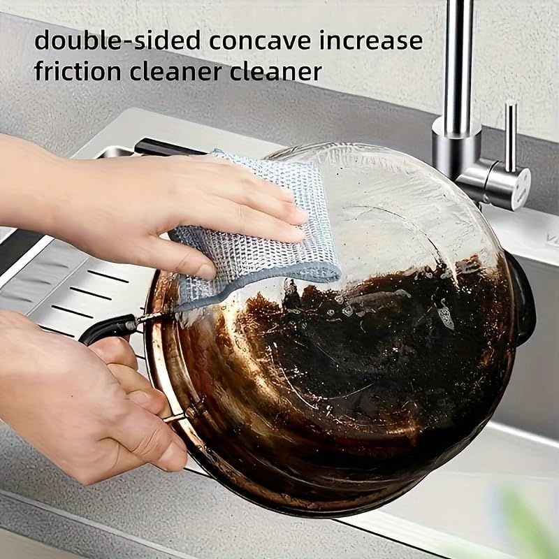 10pcs Miracle Cleaning Cloth - Ultra-Durable Mesh Ultrafine Fiber Set - Easy for Dry and Wet Cleaning - Very Suitable for ...