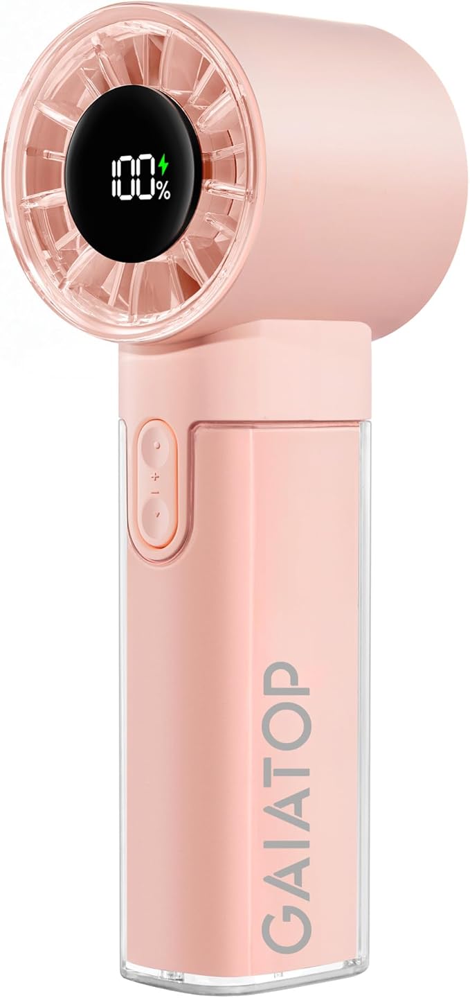 Gaiatop Portable Handheld Turbo Fan, 1-100 Adjustable High Speeds, 3-20Hrs Cooling Times, 4800mAh USB Rechargeable Portabl...