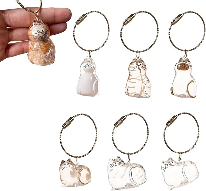 Pet Fur Memorial Keychain-Transparent cat Hair Keychain,Pendant for Cat & Dog Hair Collection -Animal Lovers Keepsake Gift