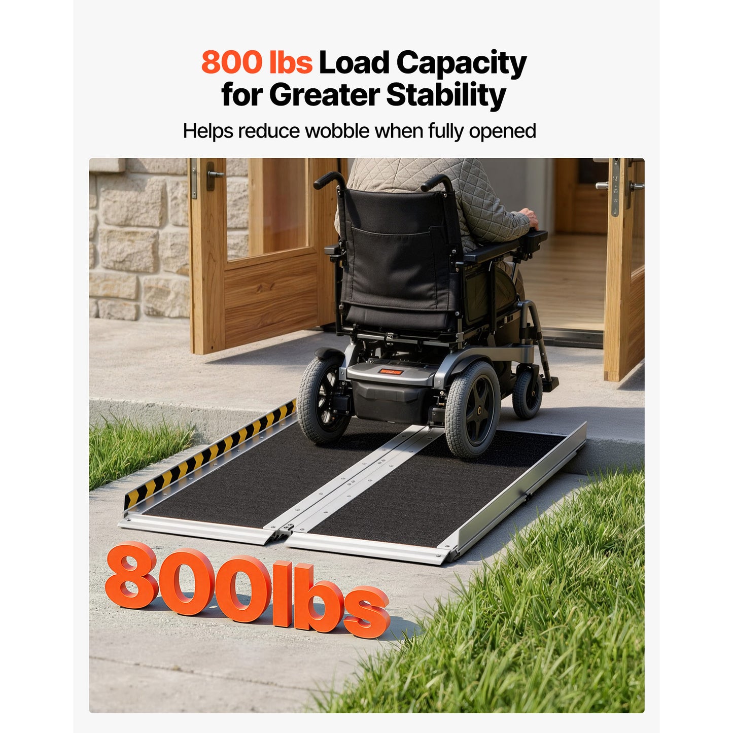 Portable Wheelchair Ramp, 3FT, Non-Slip Aluminum Folding Handicap Ramp For Wheelchair, 800 Lbs Capacity, Door Threshold Ramps For Home Steps, Stairs, Entry, Threshold, Doorways, Scooter, Curbs