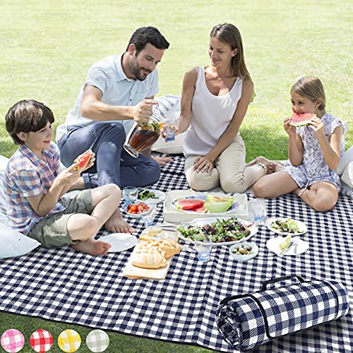 ZAZE Picnic Blankets Machine Washable, 80''x80'' Extra Large Waterproof Sandproof Foldable Compact Beach Blanket, Oversize...