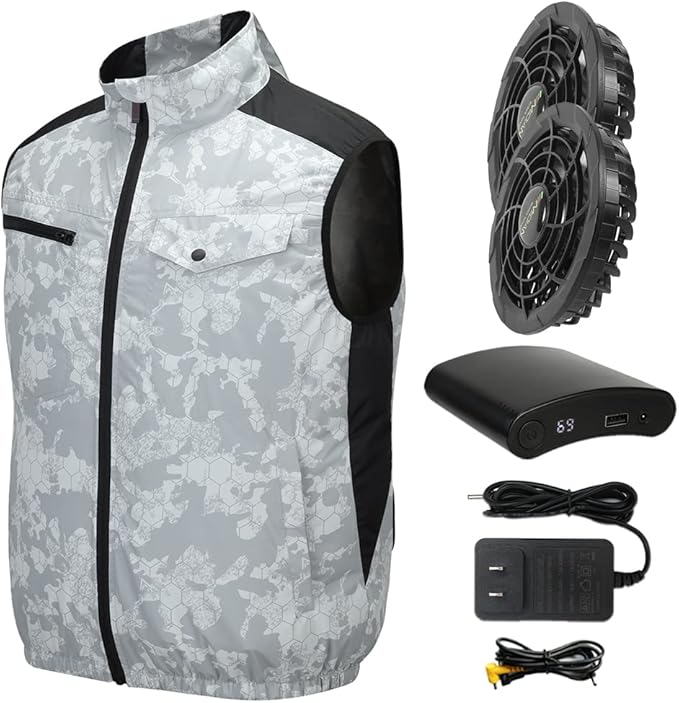 MIDIAN Air Conditioning Vest 30V High-Power Fans 20000mAh Battery Cooling Workwear for Hot Summer Outdoor & Industrial Use