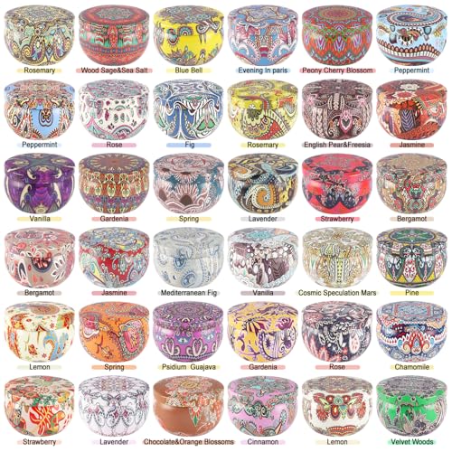 CLTNIKET Scented Candle Gifts Set 36 Pack Soy Wax Travel Tin Jar Candles for Home 2.5 OZ Scented Candles for Mom for Chris...