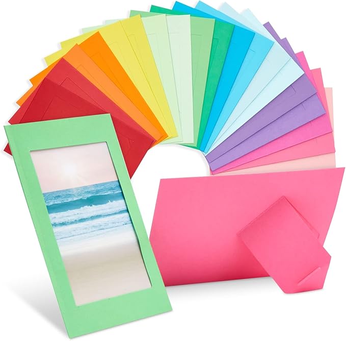 Juvale Cardstock Picture Frames - 4x6 in, Multicolor, 50 Pack - Paper Photo Frames for DIY & Classroom Crafts