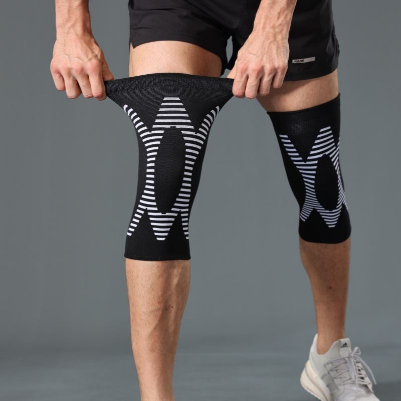 Silicone Non-Slip Support Knitted Knee Pads For Outdoor Hiking And Cycling
