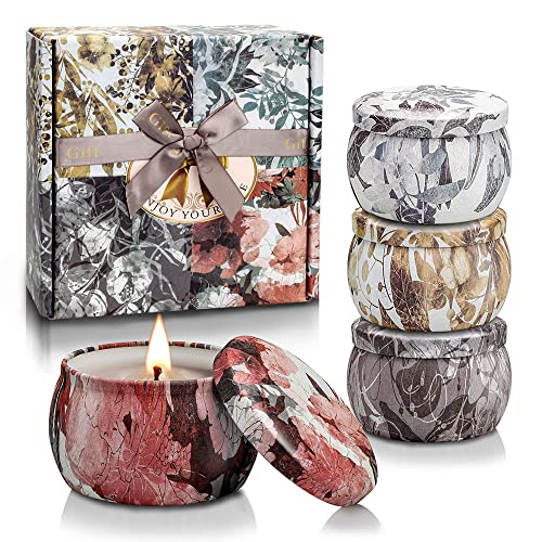 YINUO LIGHT Scented Candles Gifts Set for Women Aromatherapy Candles Stress Relief, Upgraded Large Tin of Soy Candle Scent...