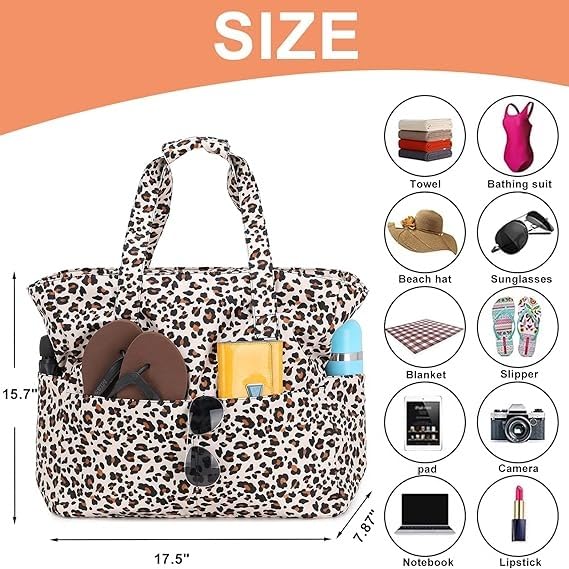Bluboon Beach Bags for Women, Large Waterproof Tote Bag With Wet Compartment for Pool Weekender Travel Gym