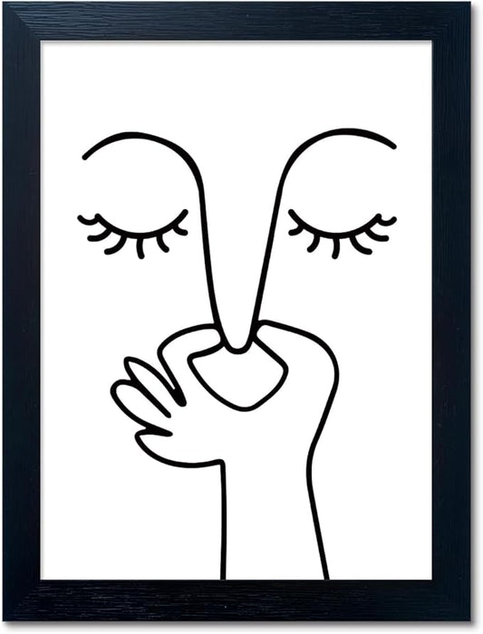 Black and White Bathroom Wall Decor Bad Smell Humorous Wall Art Funny Guest Toilet Picture Print Painting Modern Minimalis...