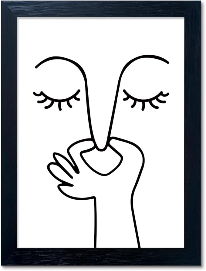 Black and White Bathroom Wall Decor Bad Smell Humorous Wall Art Funny Guest Toilet Picture Print Painting Modern Minimalis...