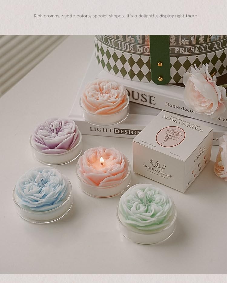 Naimo 3 Pack Flower Candles Soy Wax Scented Candle Aromatherapy Home Decor Wedding Birthday Anniversary Decorative Candle ...