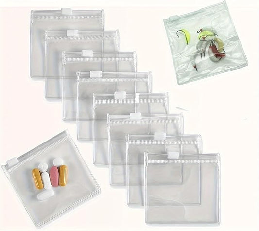 30 Pcs Jewelry Storage Rolls Travel Pouch : Clear Mini Bags for Organizing Pills, Jewelry, Small Essentials, Reusable Compact
