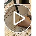 GUOER Jewelry Box for Women Girl Wife - Large PU Leather Jewelry Organizer Storage Case with Two Layers Display for Earrin...