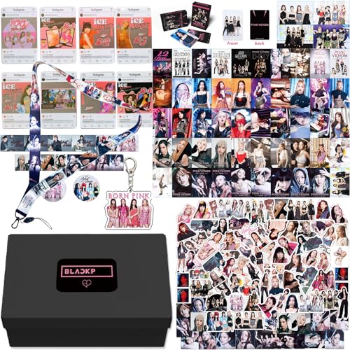KPOPBP 159 Pcs Born Pink Album Gift Box Set Blink Fans Gift Merchandise Photocards Birthdays Party Decorations Kpop Lanyar...