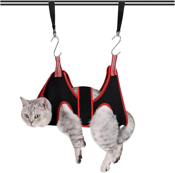 ATO-DJCX Cat Grooming Hammock Harness for Small Dogs,Pet Hammock Restraint Bag,Dog Grooming Sling for Trimming Nail and Ea...