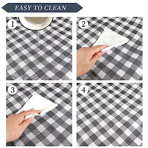 GUSUWU Picnic Blanket Waterproof Beach Rug 80''x80'' Picnic Mat Washable Lightweight with Handle Navy Blue Checkered for H...