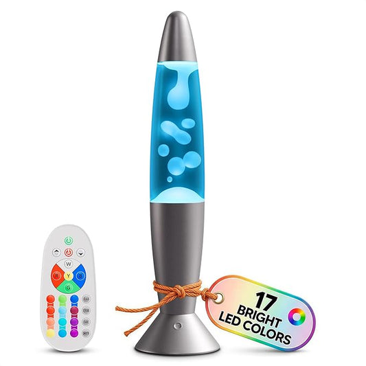 16" LED Liquid Motion Lamp with Remote Control – 17 Color Changing Decorative Mood Light for Bedroom, Living Room or Offic...