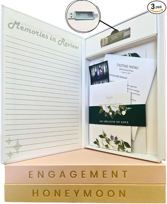 3-in-1 Ultimate Wedding Album Collection: Physical and Digital Photos for Wedding, Engagement, Honeymoon-Wedding Gifts, Br...