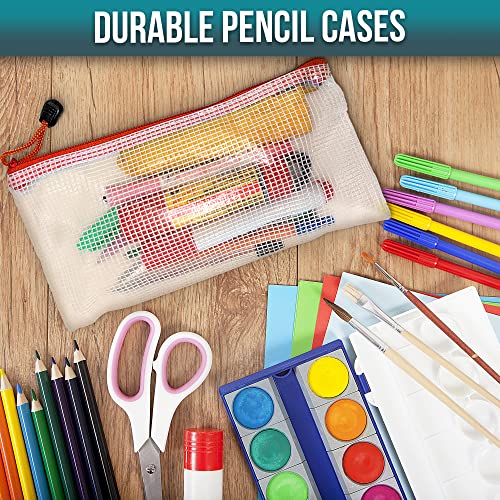 10 Pack Small Pencil Pouch A6-9x4.7 in - Plastic Pencil Pouch for Organizing - Mesh Pouch Set with Zippers Bags for Organi...