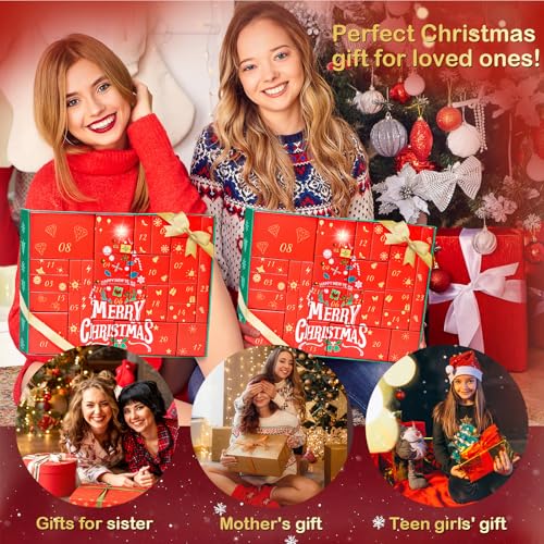 Beauty Advent Calendar 2025 for Teen Girls & Adult Women -24 Days Christmas Countdown Calendar, Fashion and Jewelry Sets I...