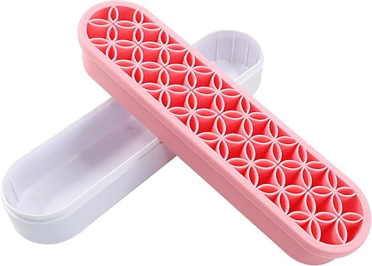 Unlorspy Pink Silica gel Makeup Brush Holder Box Multi-Purpose Silica gel Make Up Brush Storage Stand Rectangle Multipurpo...