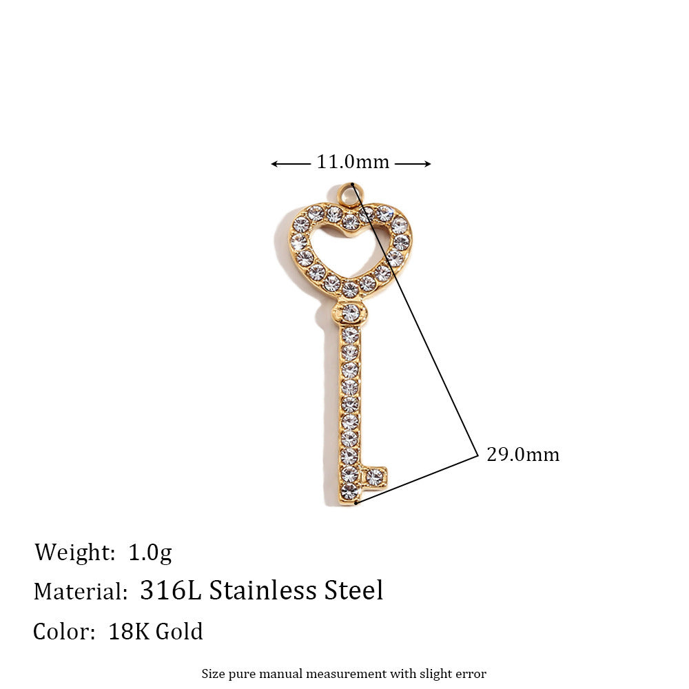 Mini And Simple Ornament Accessories 18K Gold Micro Inlay Colorful Crystals