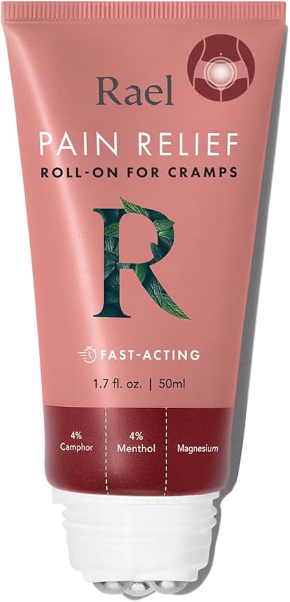 Rael Pain Relief Cream Roll-On – Fast-Absorbing Formula with Camphor, Menthol, and Magnesium, Essential for Women (1.7 fl ...