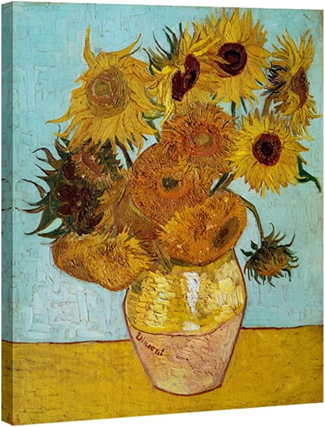 Wieco Art Sunflower Large Canvas Prints Wall Art by Vincent Van Gogh Oil Paintings Reproduction Modern Stretched and Frame...