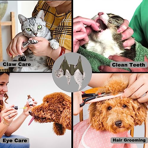 ATO-DJCX Cat Grooming Hammock Harness for Small Dogs,Pet Hammock Restraint Bag,Dog Grooming Sling for Trimming Nail and Ea...