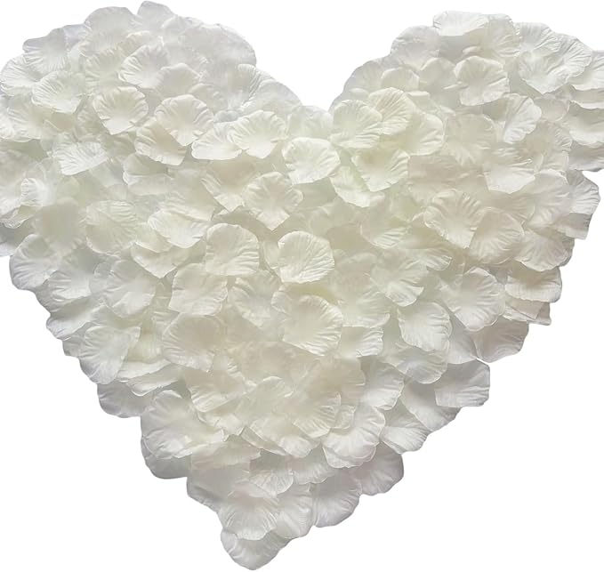 Cynamorkit Ivory Rose Petals 3300 PCS Fake Rose Petals for Wedding, Engagemengt, Proposal Decor.Artificial Flower Petals f...