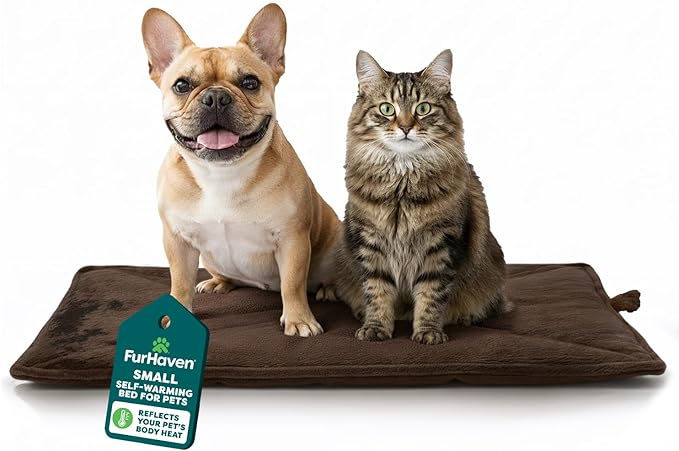 FurHaven ThermaNAP Self Warming Cat Mat, Dog Bed for Crates with Self-Warming Technology for Cozy Rest, Fully Machine Wash...